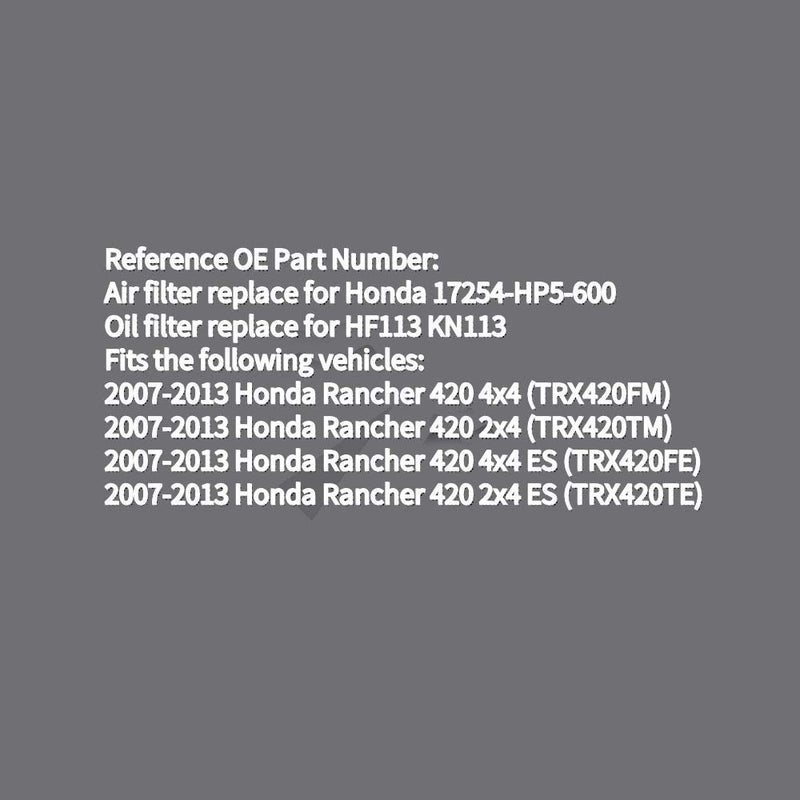 Merlibugo Air Filter Element Cleaner with Oil Filter Fits 2007-2013 Honda Rancher 420 4x4 2x4 ES TRX420FM TRX420TM TRX420FE TRX420TE Replace 17254-HP5-600 - Image 2